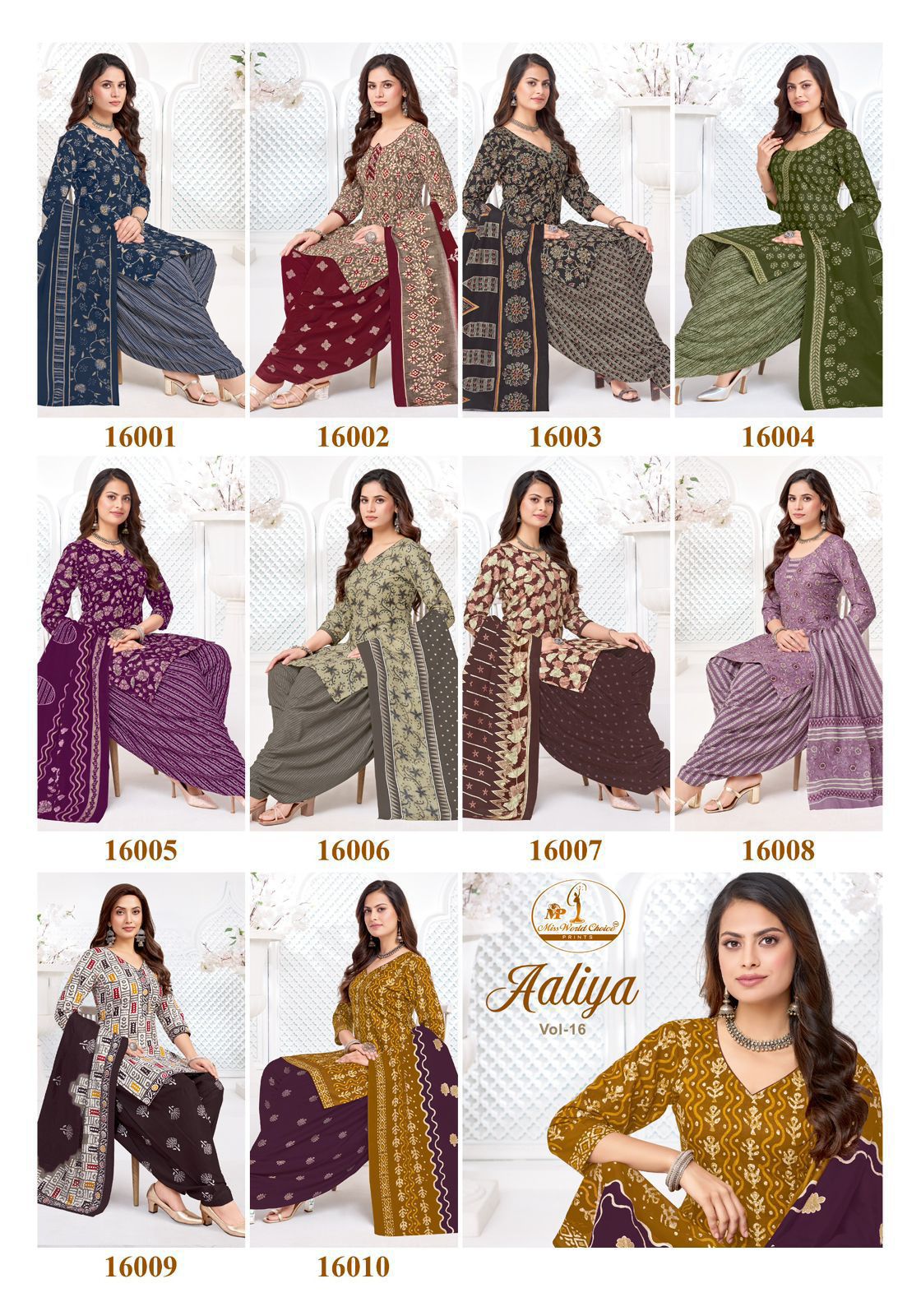 Aaliya Vol 16 Miss World Choice Cotton Dress Material Manufacturer Ahmedabad