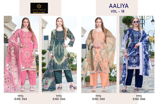 Aaliya Vol 18 Aaliz Prints Cotton Karachi Salwar Suits Wholesale Rate