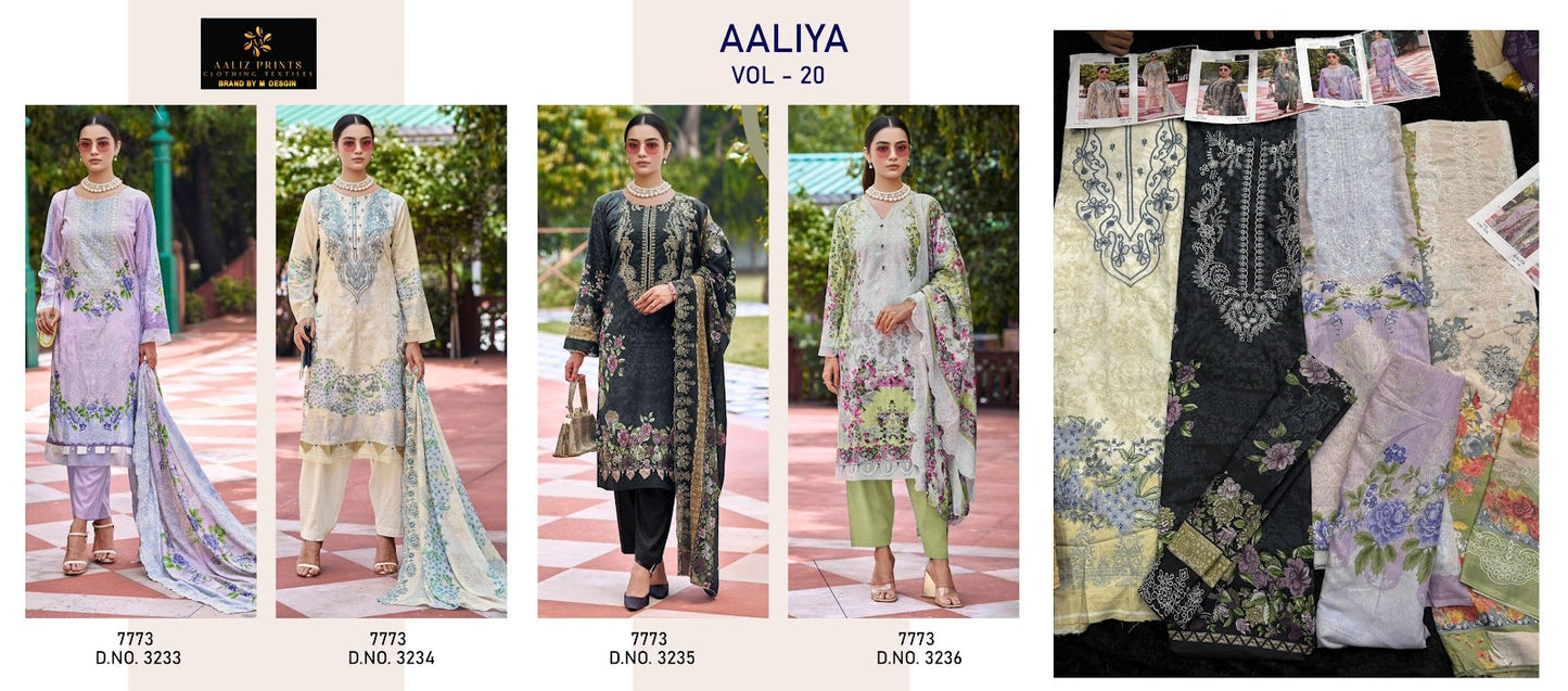 Aaliya Vol 20 Aaliz Prints Cotton Karachi Salwar Suits Wholesaler