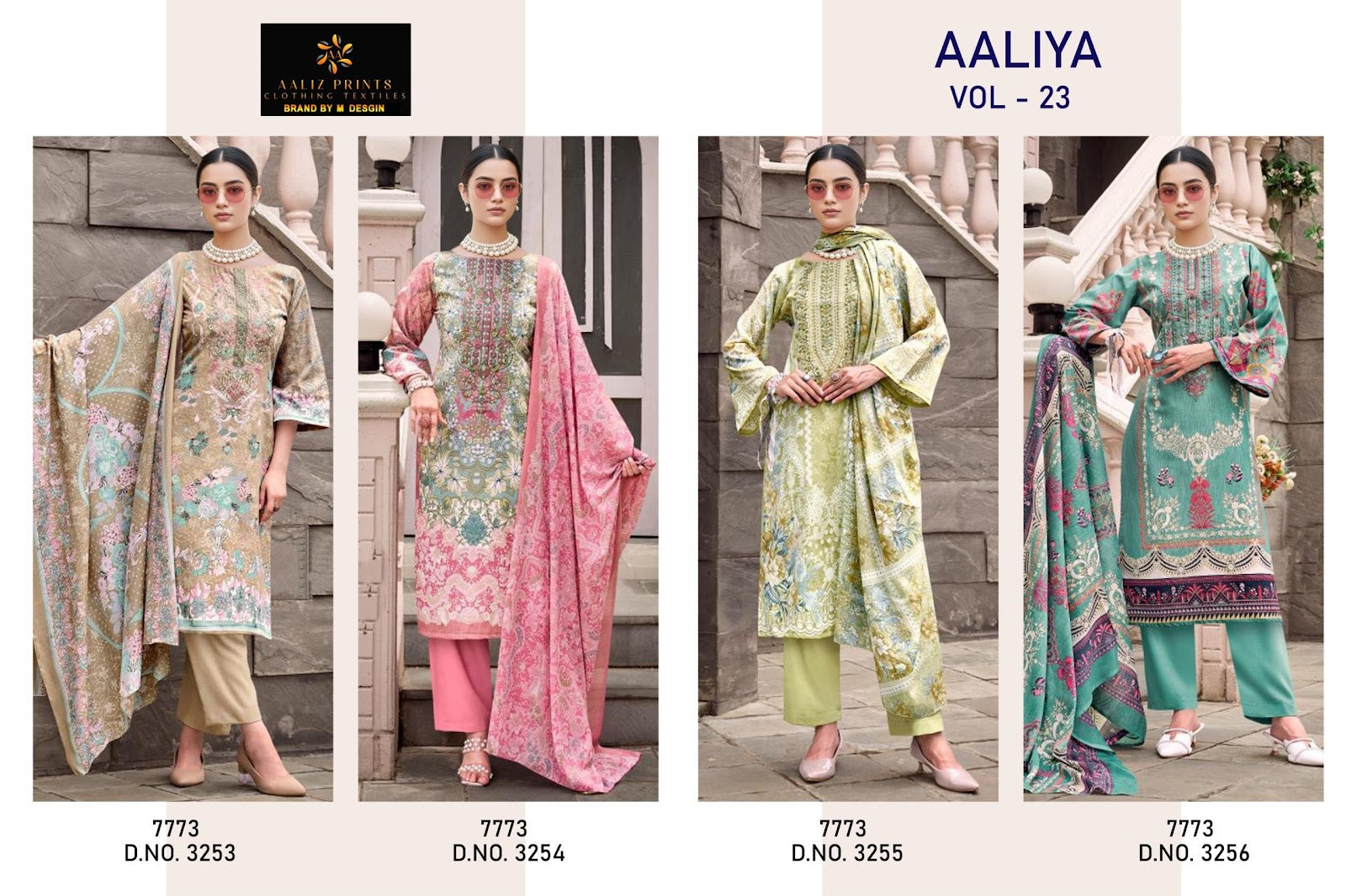 Aaliya Vol 23 Aaliz Prints Mix Cotton Karachi Salwar Suits Wholesale Rate