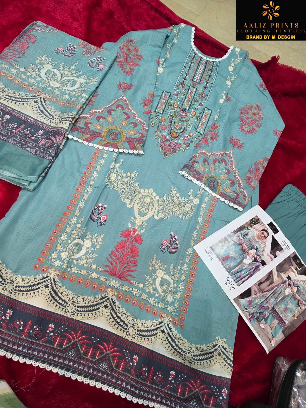 Aaliya Vol 23 Aaliz Prints Mix Cotton Karachi Salwar Suits Wholesale Rate