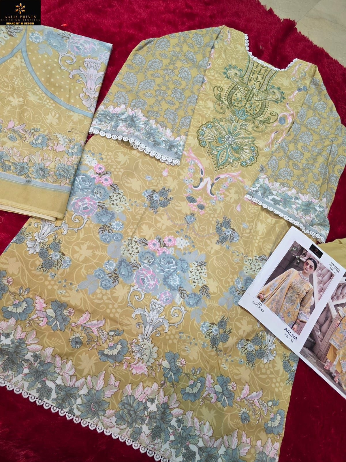 Aaliya Vol 24 Aaliz Prints Mix Cotton Karachi Salwar Suits Wholesaler