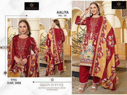 आलिया वॉल्यूम 2 ​​आलिज़ प्रिंट्स कॉटन कराची सलवार सूट निर्यातक