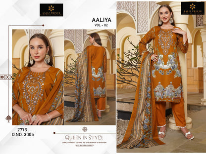 आलिया वॉल्यूम 2 ​​आलिज़ प्रिंट्स कॉटन कराची सलवार सूट निर्यातक
