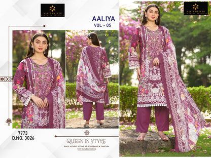 Aaliya Vol 5 Aaliz Prints Cotton Karachi Salwar Suits Wholesale Price