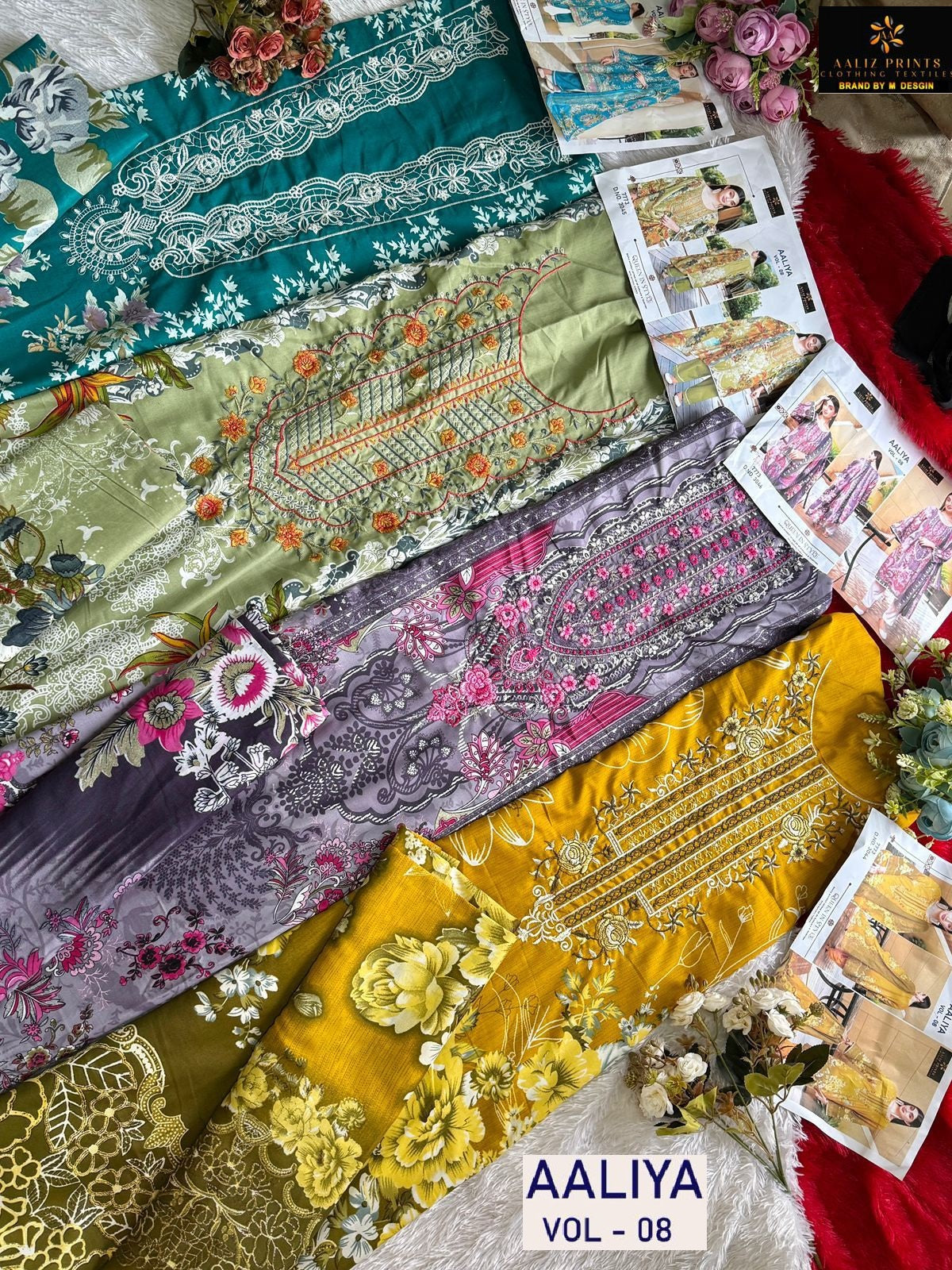 Aaliya Vol 8 Aaliz Prints Cotton Karachi Salwar Suits Supplier Gujarat