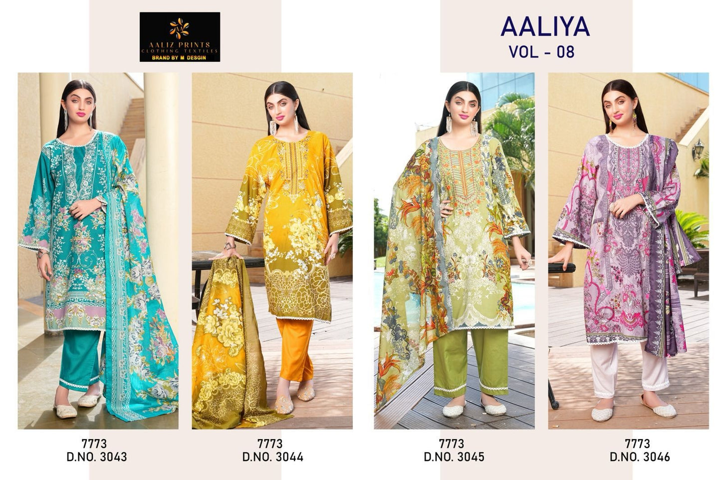 Aaliya Vol 8 Aaliz Prints Cotton Karachi Salwar Suits Supplier Gujarat