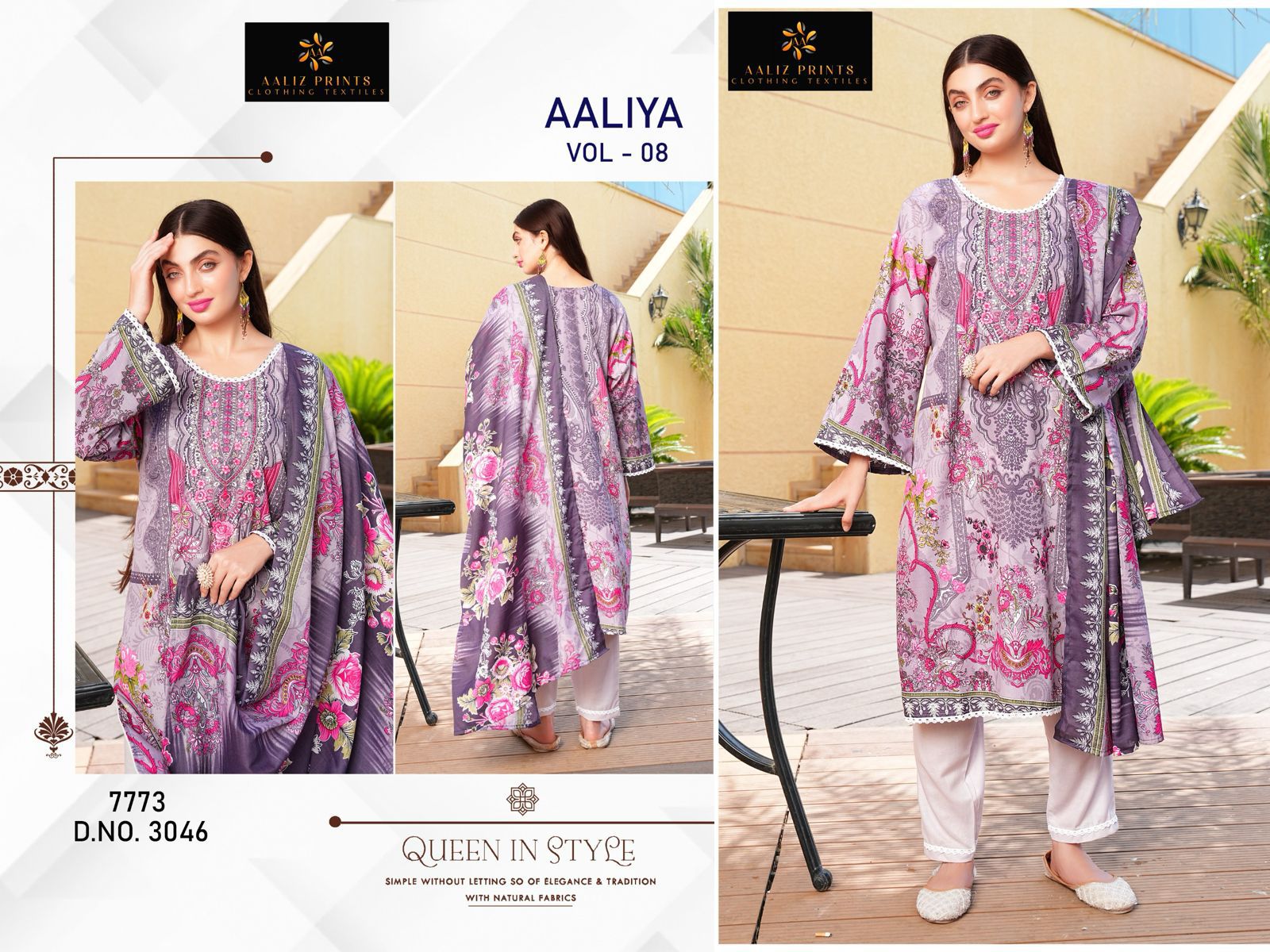 Aaliya Vol 8 Aaliz Prints Cotton Karachi Salwar Suits Supplier Gujarat