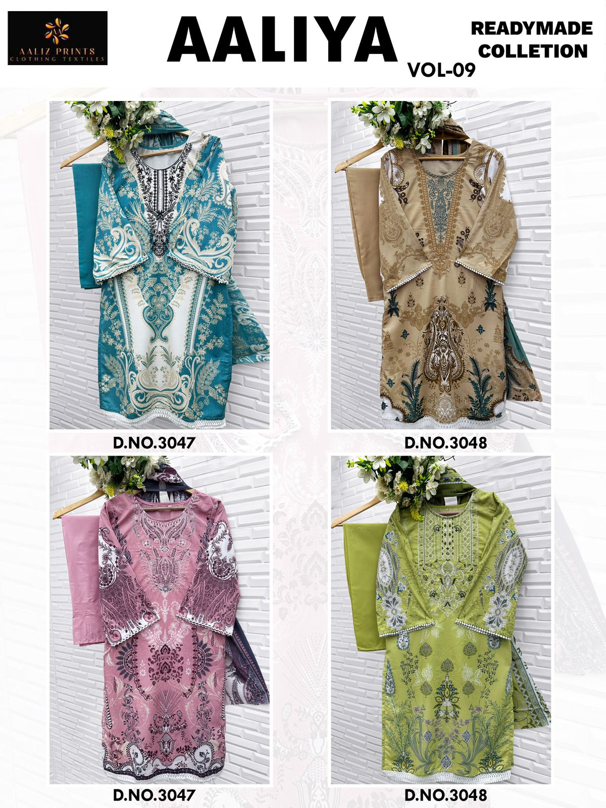 Aaliya Vol 9 Aaliz Prints Cotton Karachi Readymade Suits Wholesaler