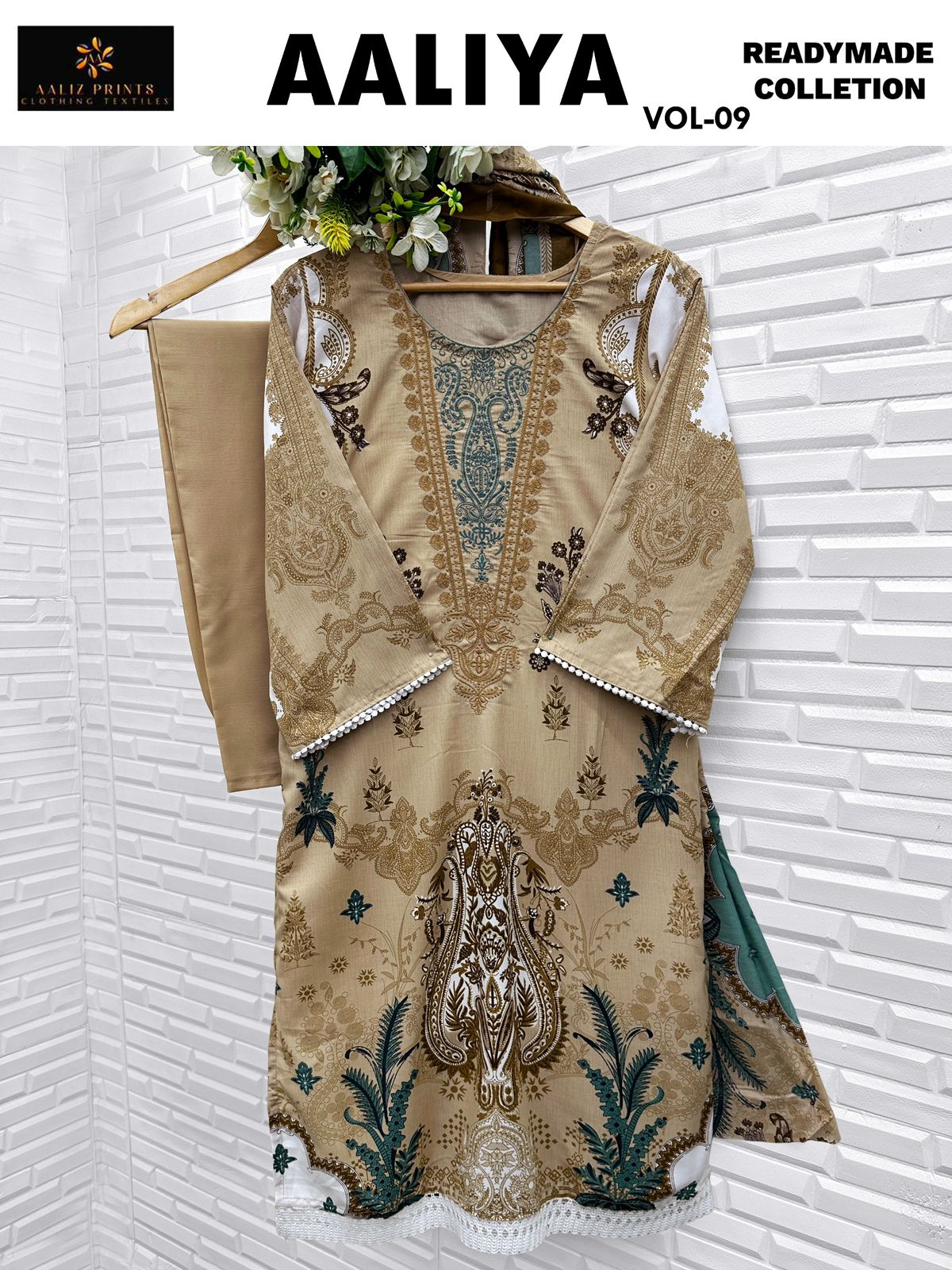 Aaliya Vol 9 Aaliz Prints Cotton Karachi Readymade Suits Wholesaler