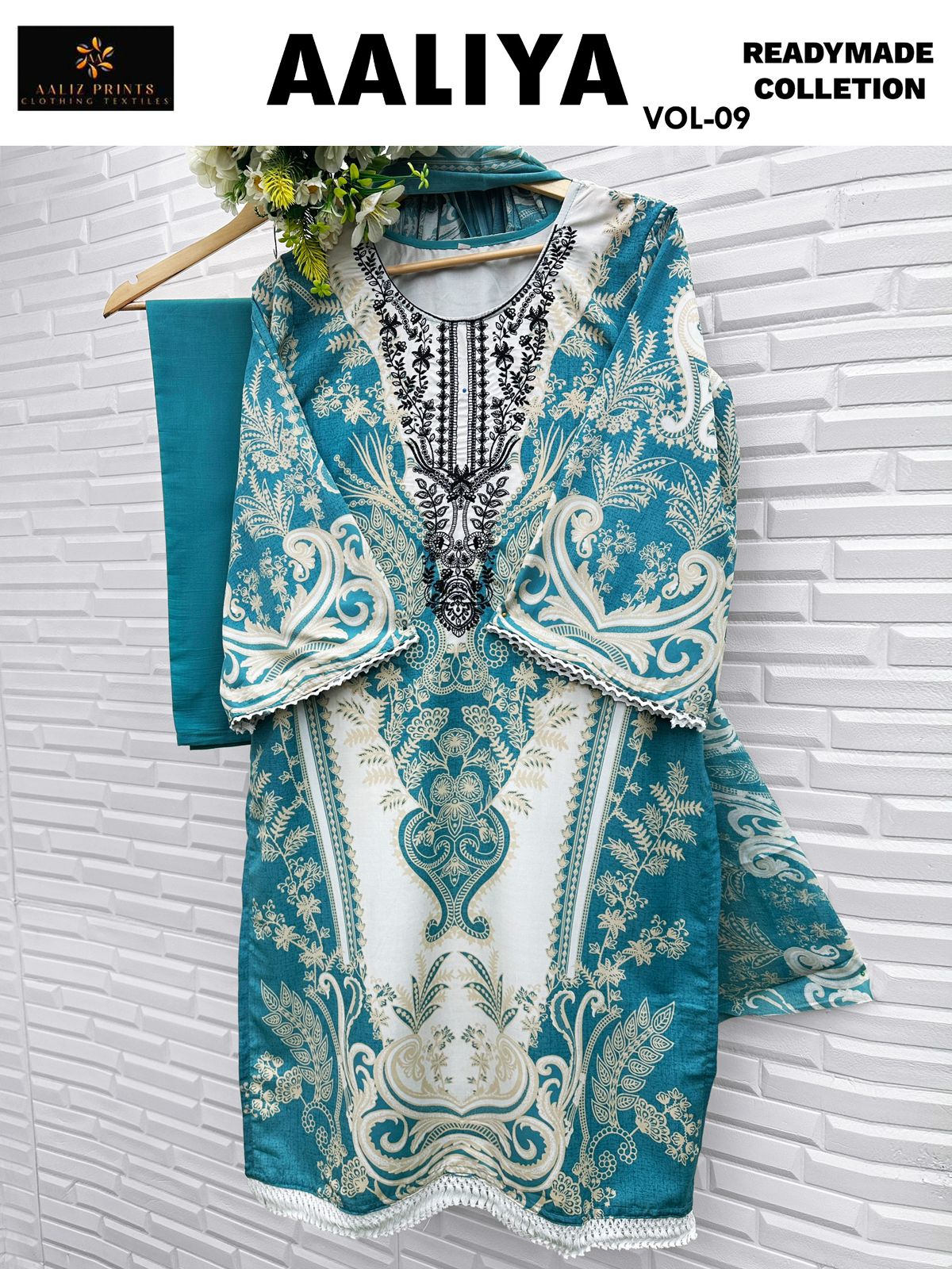 Aaliya Vol 9 Aaliz Prints Cotton Karachi Readymade Suits Wholesaler