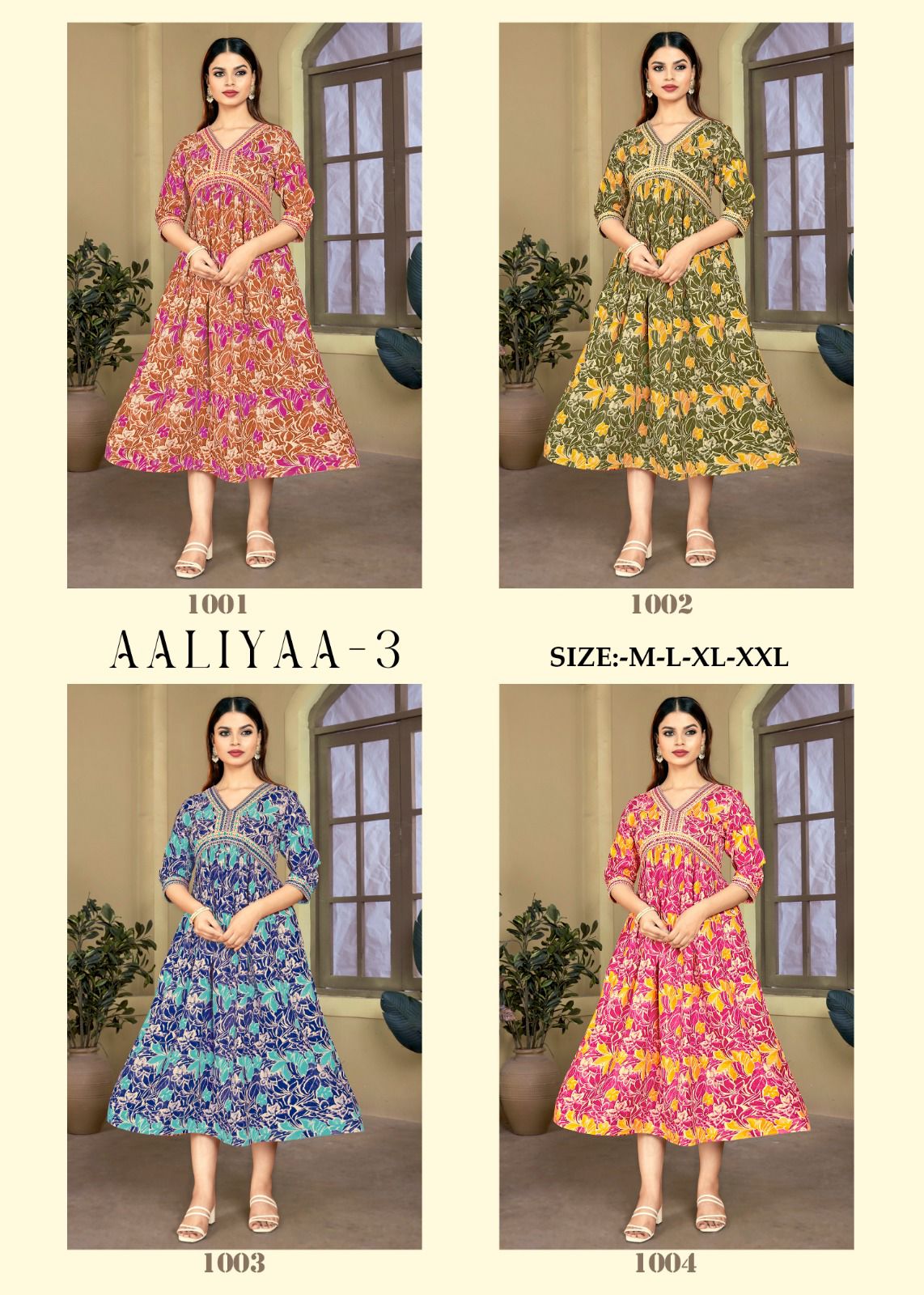 Aaliyaa 3 Sangeet Heavy Rayon Kurtis Exporter India