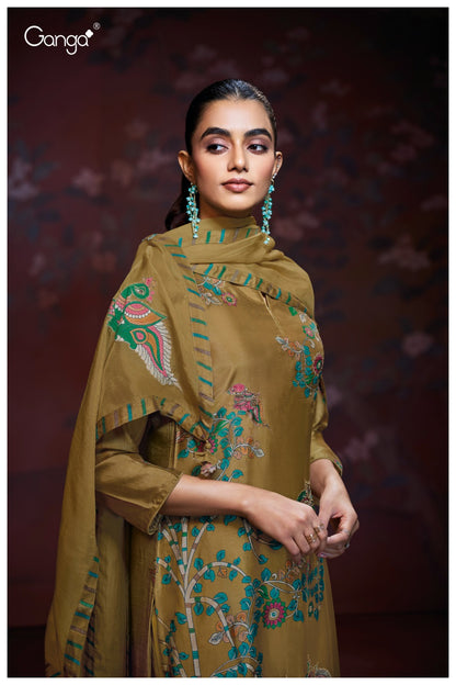 Aaliyah 3203 Ganga Premium Bemberg Plazzo Style Suits Manufacturer Gujarat