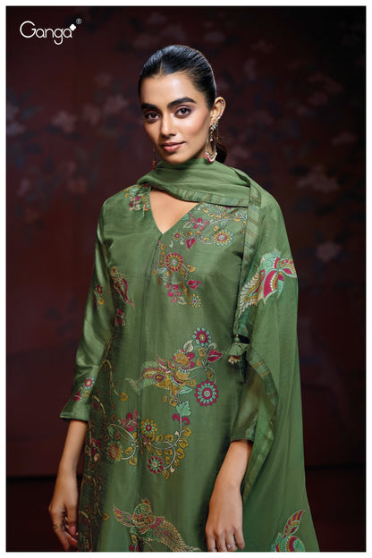 Aaliyah 3203 Ganga Premium Bemberg Plazzo Style Suits Manufacturer Gujarat