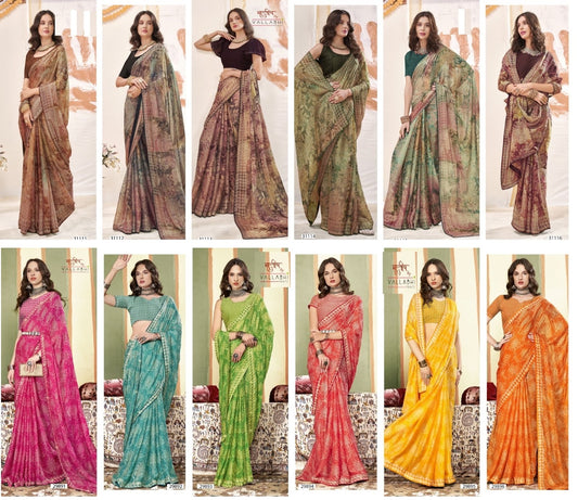 Aaliyah Vol 1-2 Vallabhi Prints Chiffon Sarees Supplier