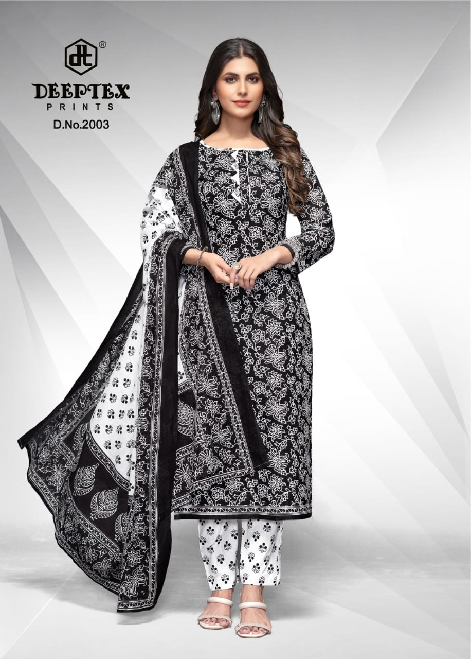 Aaliza Black White Special Vol 2 Deeptex Prints Cotton Dress Material Kavya Style Plus