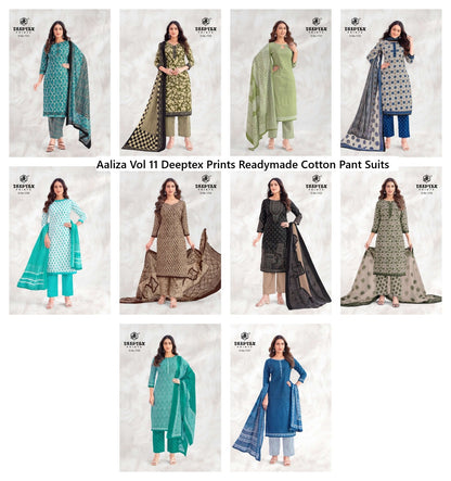 Aaliza Vol 11 Deeptex Prints Readymade Cotton Pant Suits Wholesale Price