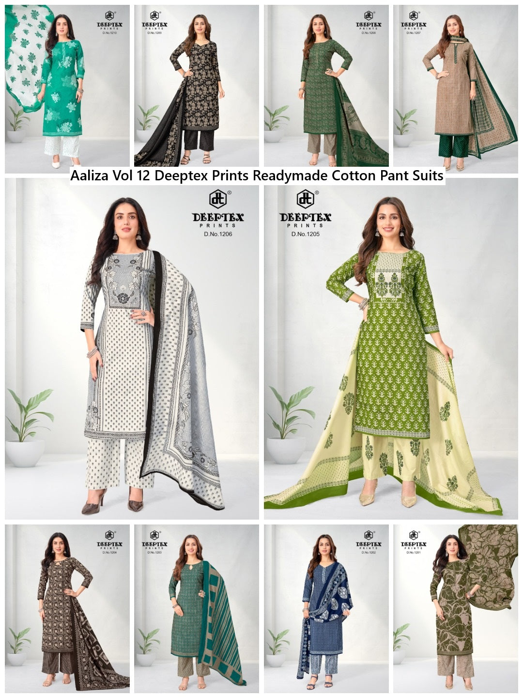 Aaliza Vol 12 Deeptex Prints Readymade Cotton Pant Suits Wholesale Price