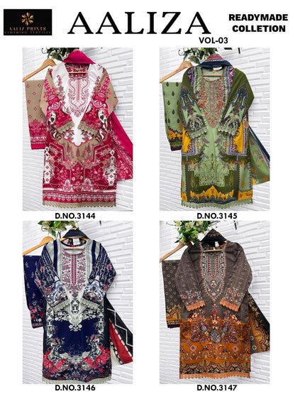 Aaliza Vol 3 Aaliz Prints Cotton Karachi Readymade Suits Wholesale Rate