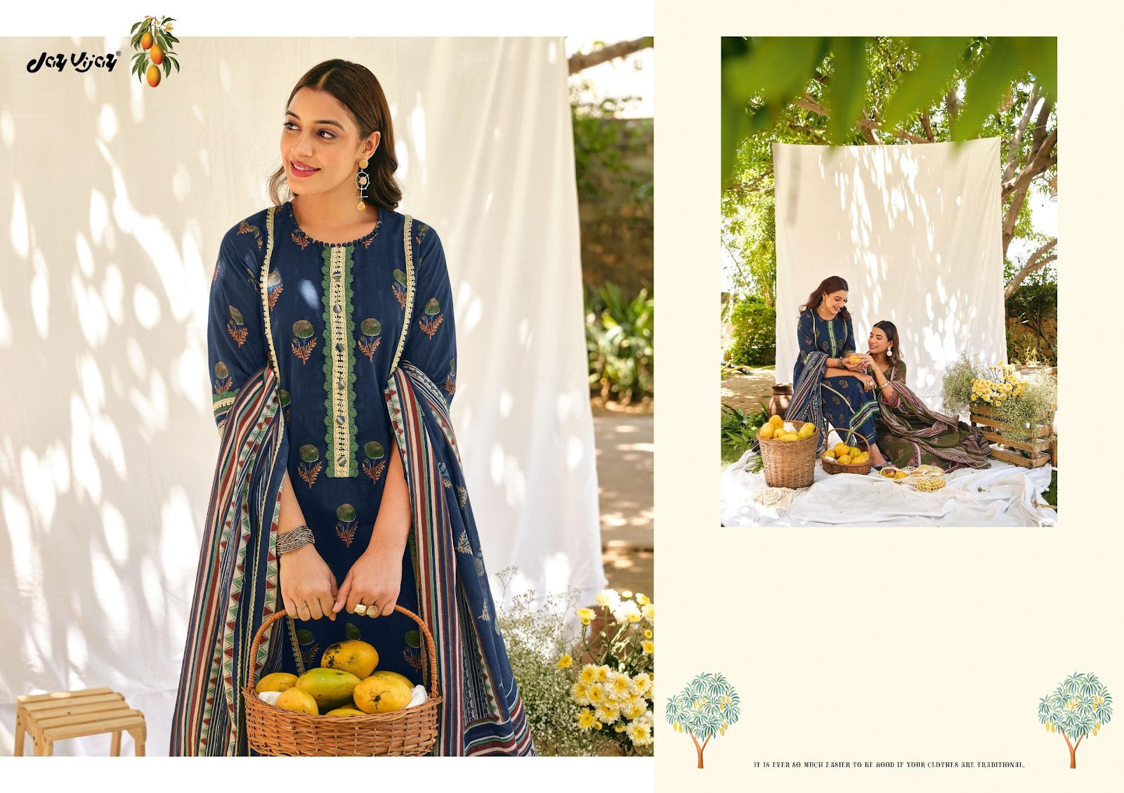 Aam Bagh Jay Vijay Cotton Jacquard Pant Style Suits Wholesale Price