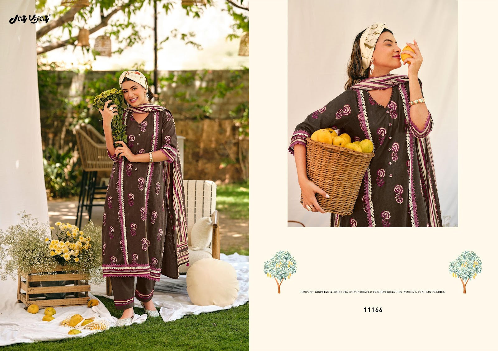 Aam Bagh Jay Vijay Cotton Jacquard Pant Style Suits Wholesale Price