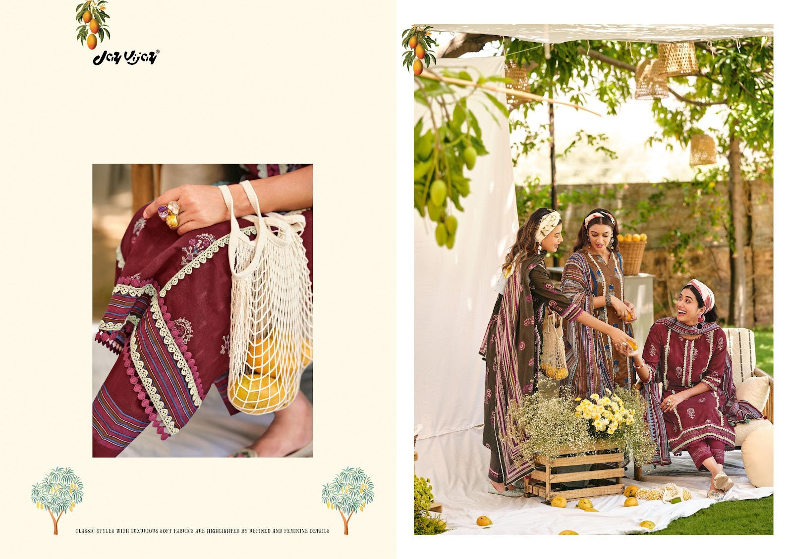 Aam Bagh Jay Vijay Cotton Jacquard Pant Style Suits Wholesale Price