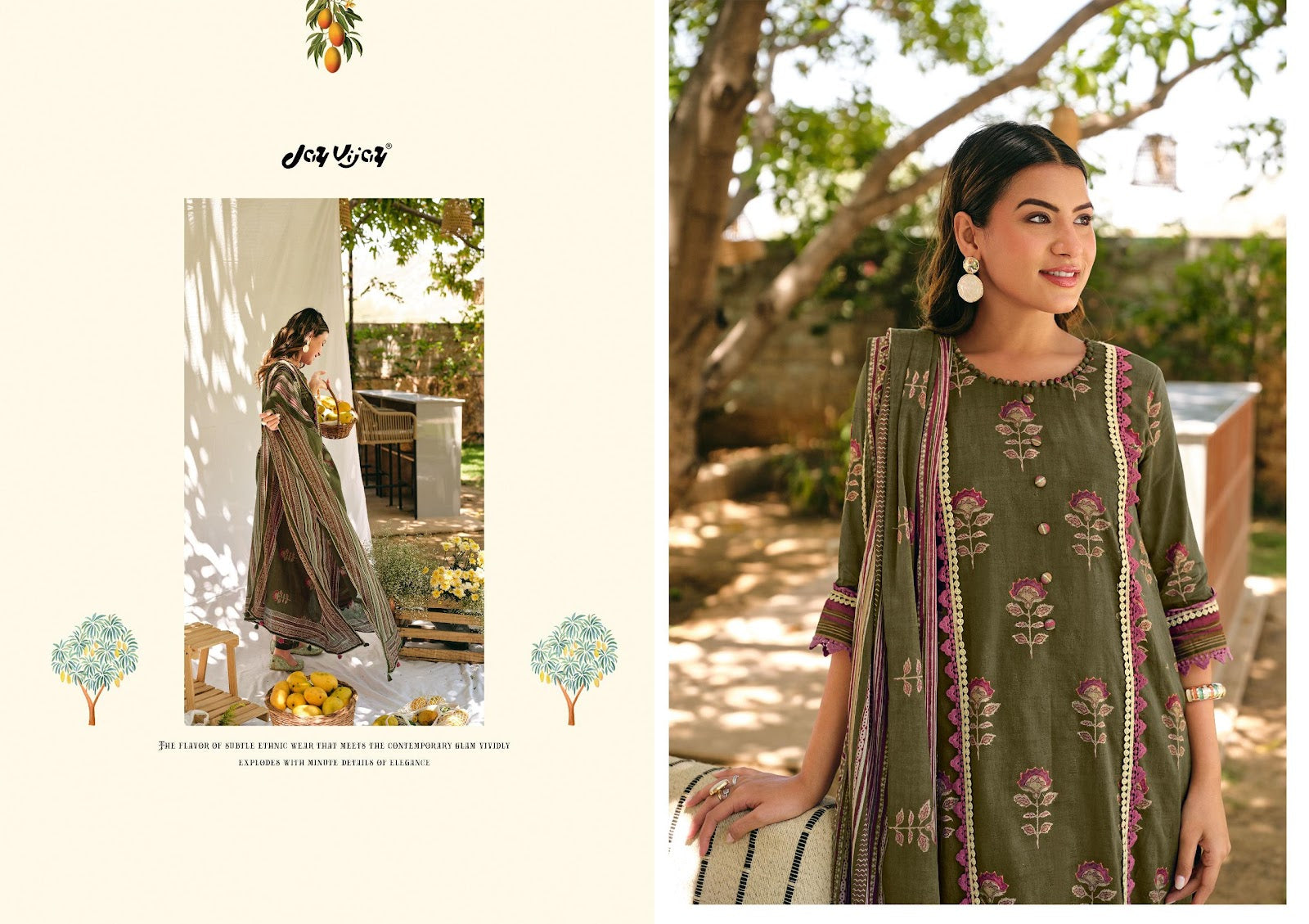Aam Bagh Jay Vijay Cotton Jacquard Pant Style Suits Wholesale Price