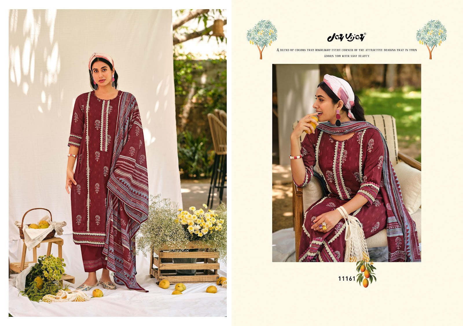 Aam Bagh Jay Vijay Cotton Jacquard Pant Style Suits Wholesale Price