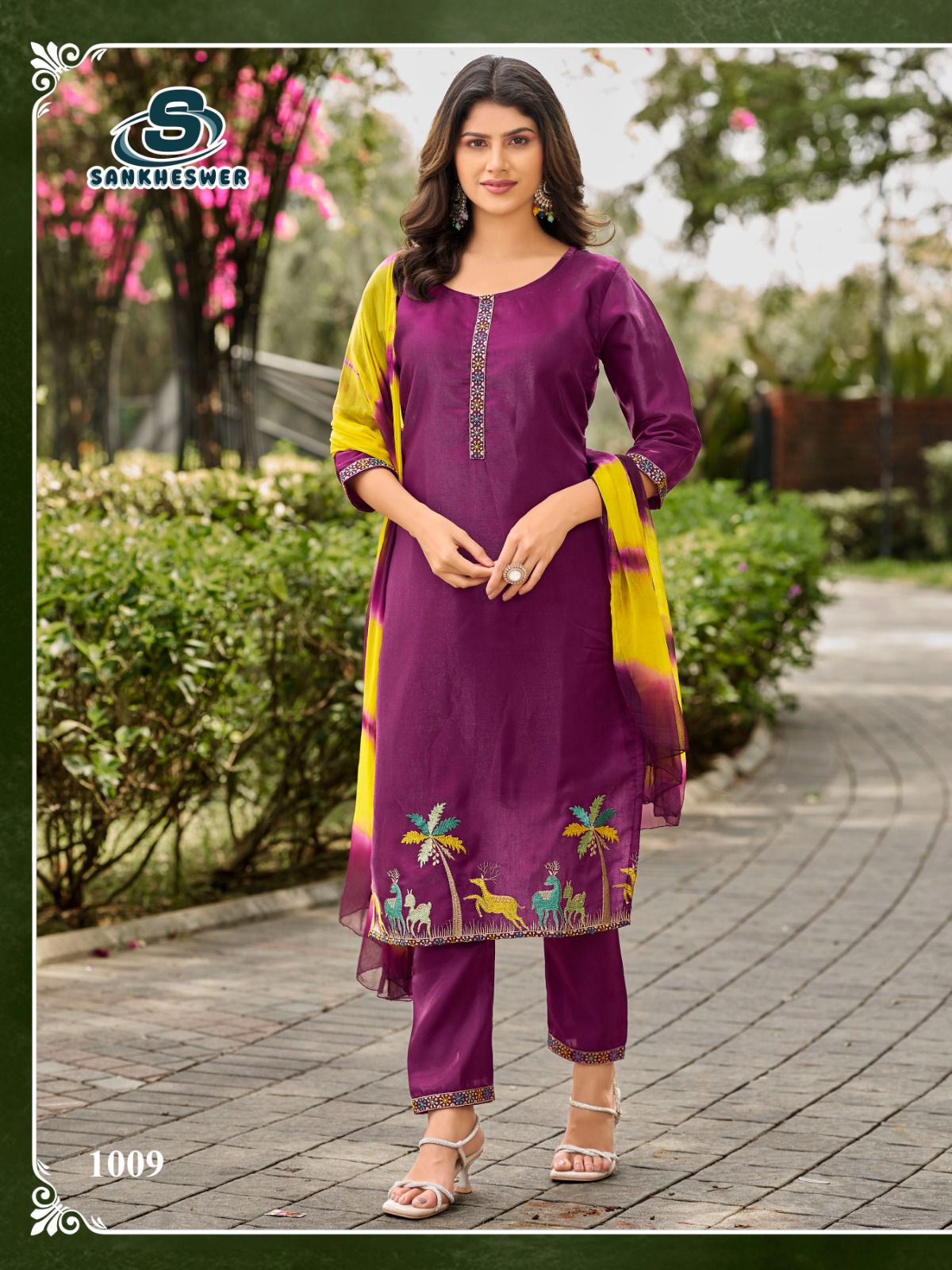 Aamaal Vol 1 Sankheswer Roman Silk Readymade Pant Style Suits Wholesaler