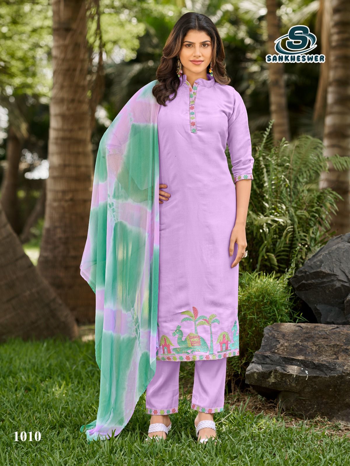 Aamaal Vol 1 Sankheswer Roman Silk Readymade Pant Style Suits Wholesaler