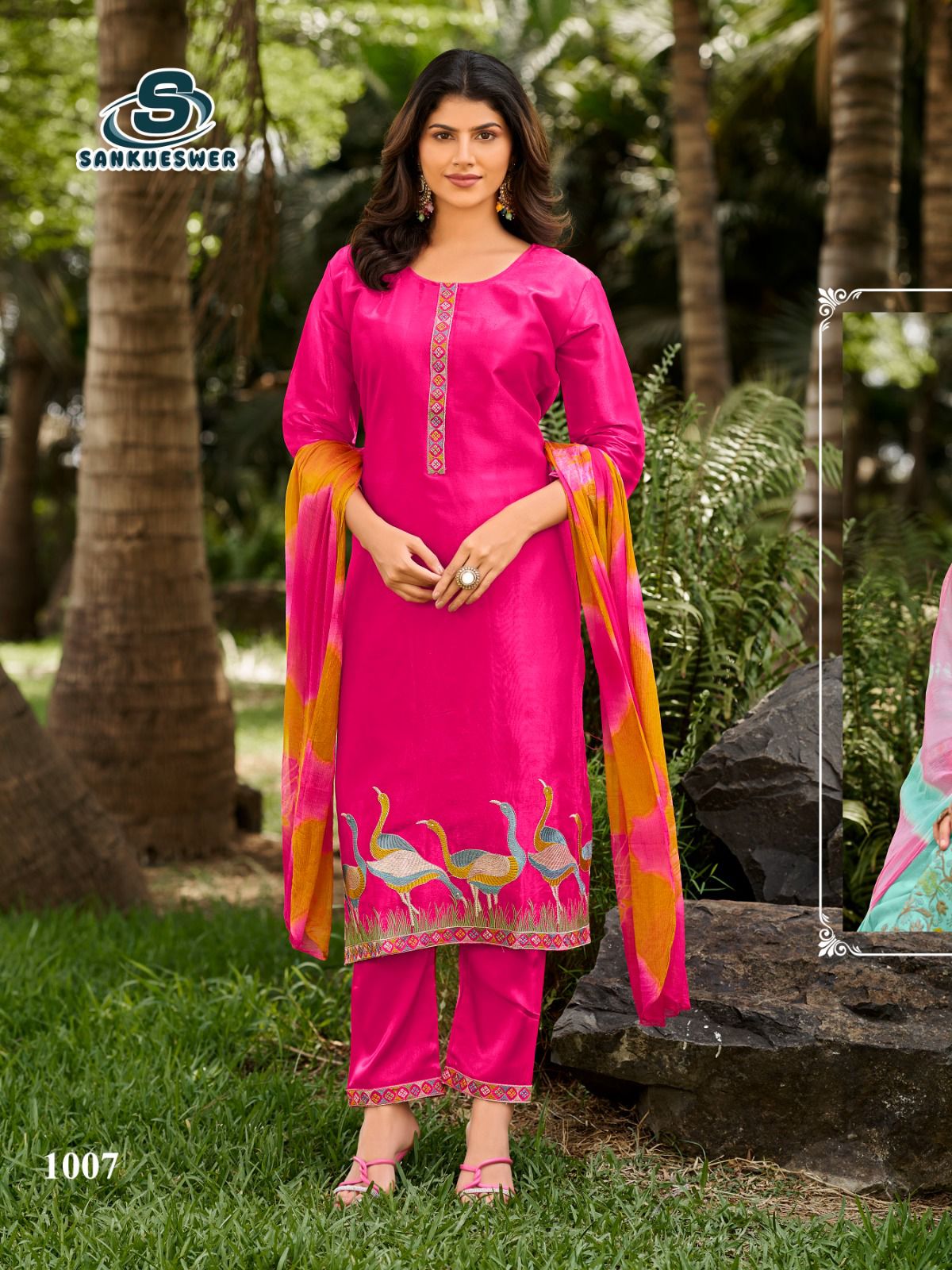 Aamaal Vol 1 Sankheswer Roman Silk Readymade Pant Style Suits Wholesaler