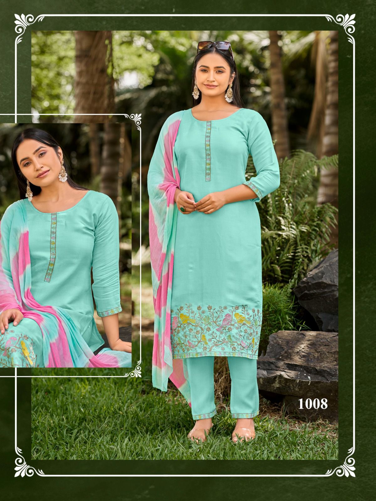 Aamaal Vol 1 Sankheswer Roman Silk Readymade Pant Style Suits Wholesaler