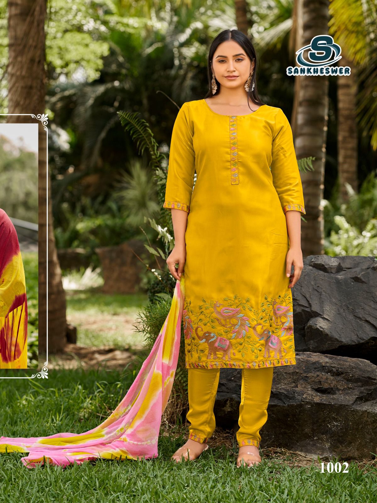 Aamaal Vol 1 Sankheswer Roman Silk Readymade Pant Style Suits Wholesaler