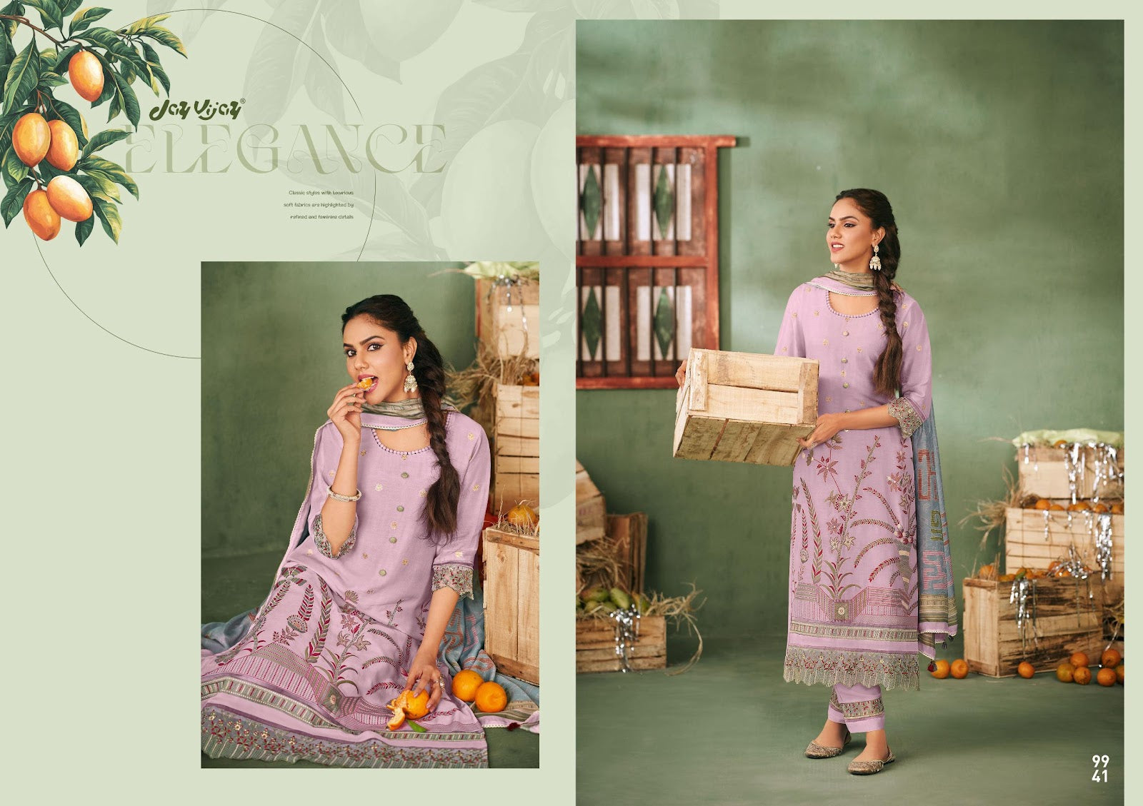 Aamras Jay Vijay Muslin Jacquard Pant Style Suits Exporter