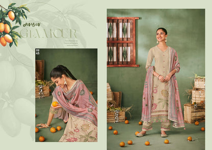 Aamras Jay Vijay Muslin Jacquard Pant Style Suits Exporter