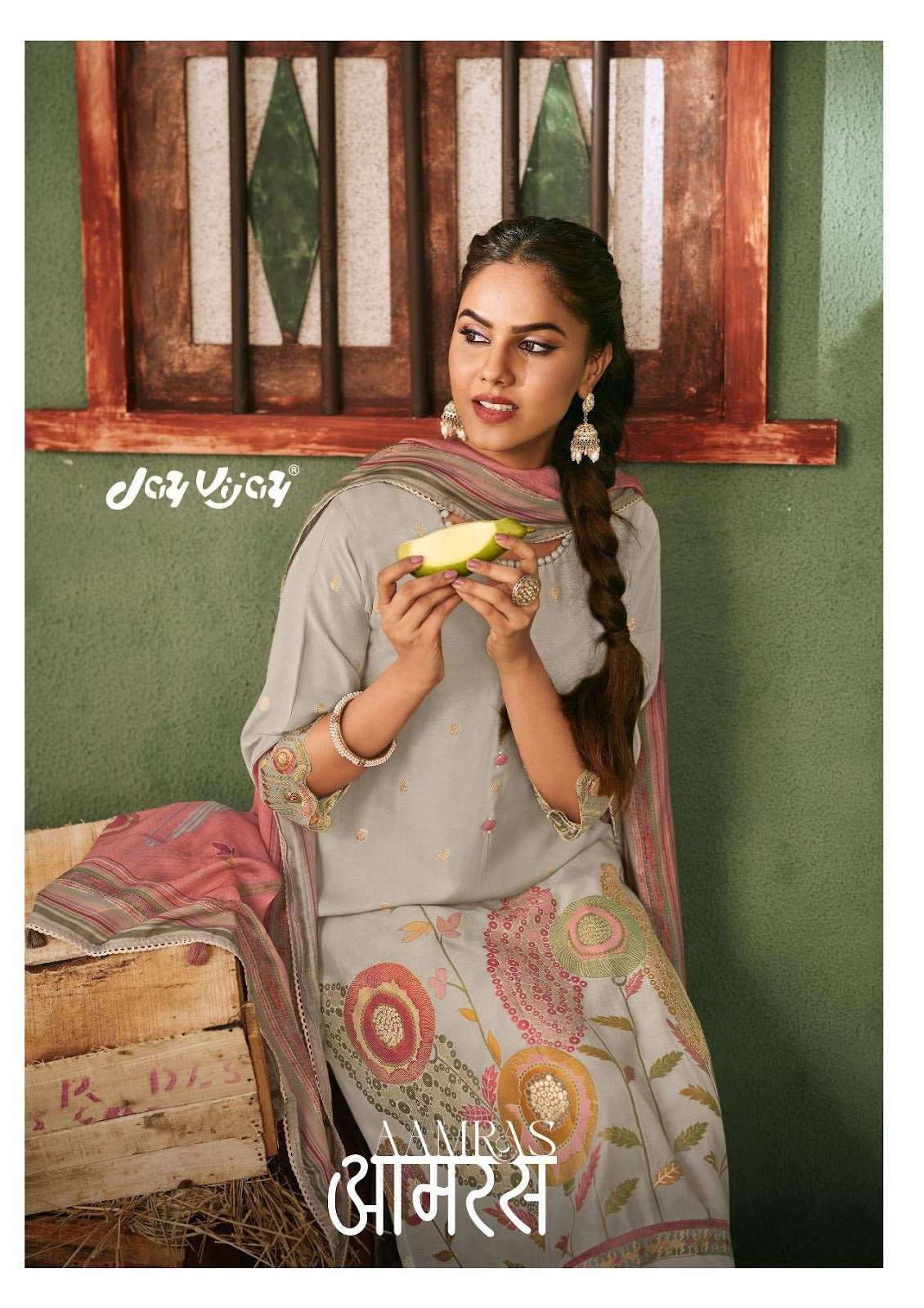 Aamras Jay Vijay Muslin Jacquard Pant Style Suits Exporter