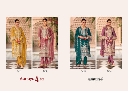 Aanaya 4 Nx Zaveri Soft Organza Readymade Pant Style Suits Manufacturer Ahmedabad
