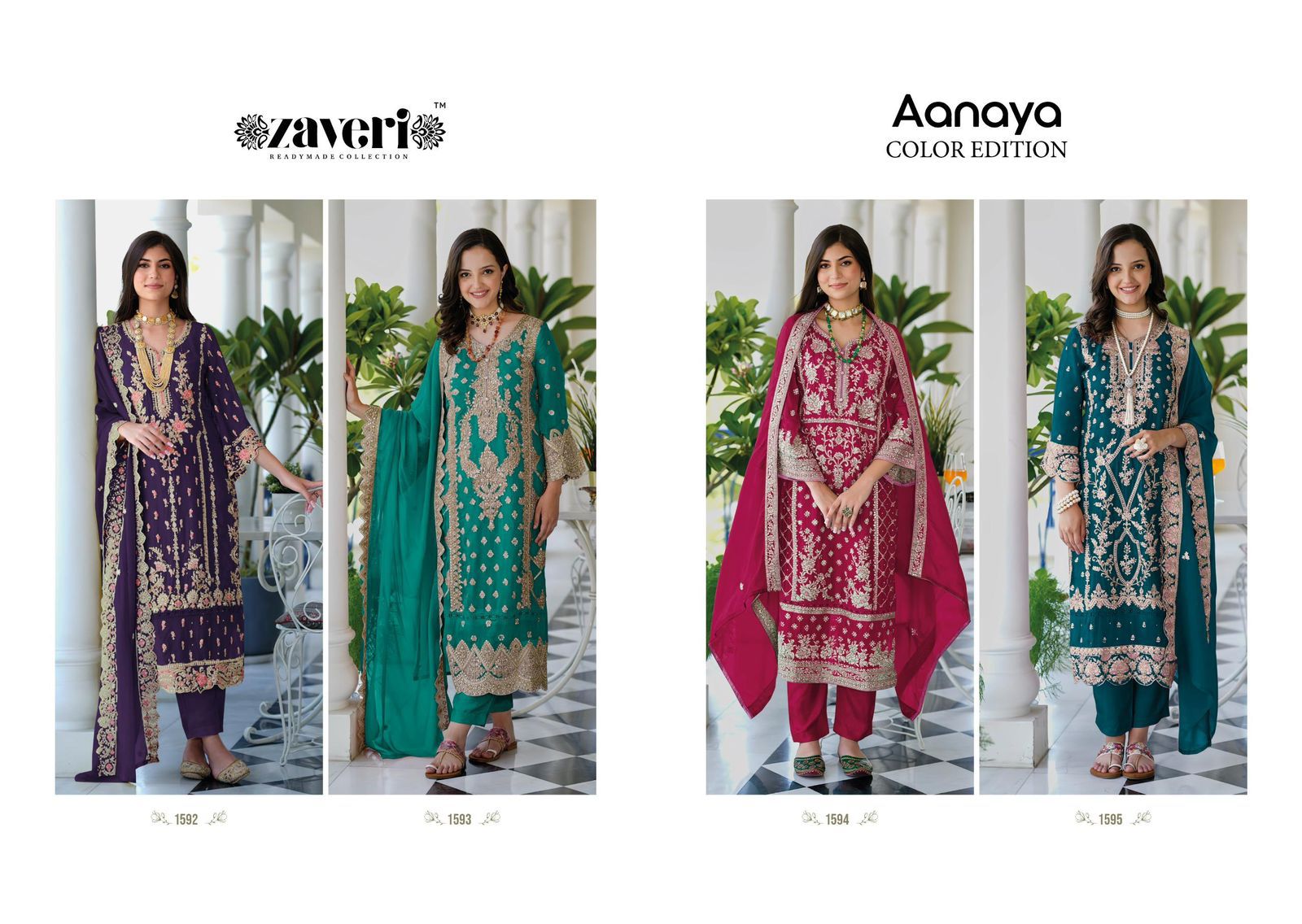 Aanaya Color Edition Zaveri Organza Readymade Suits Supplier Ahmedabad