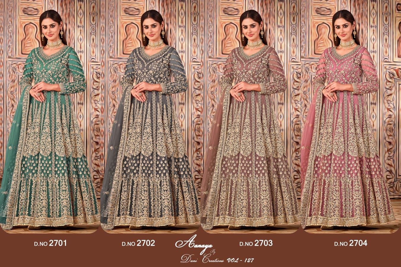 Aanaya Vol 127 Dani Creation Net Anarkali Salwar Suits Wholesale Price
