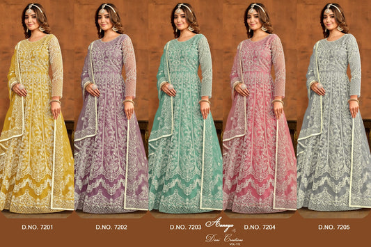 Aanaya Vol 172 Dani Creation Net Anarkali Salwar Suits Wholesale