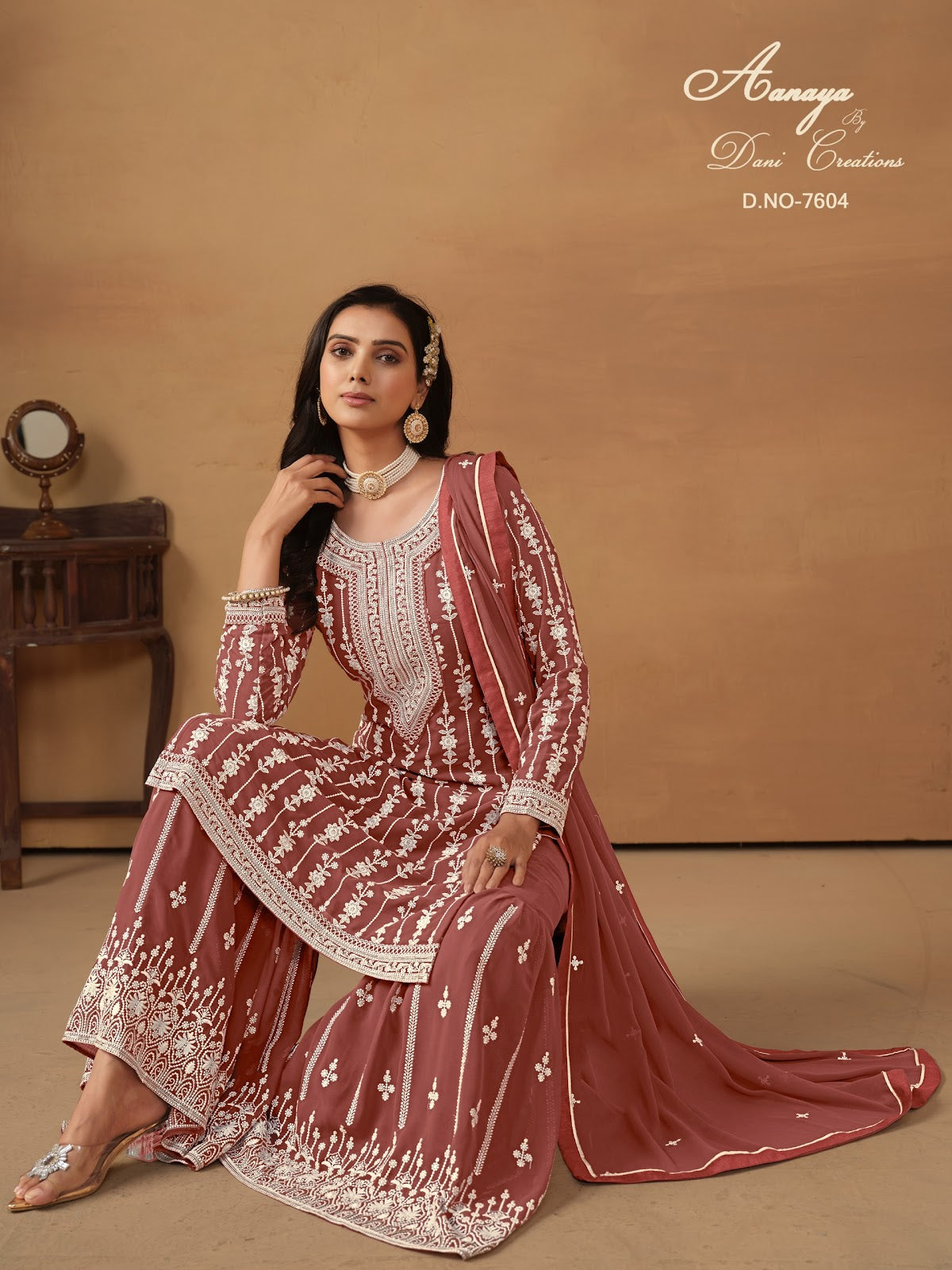 Aanaya Vol 176 7601-7604 Dani Creation Faux Georgette Pakistani Salwar Suits Wholesale Price