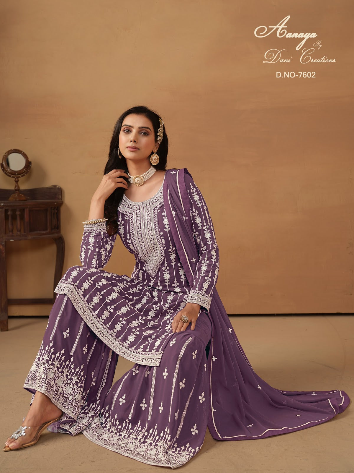 Aanaya Vol 176 7601-7604 Dani Creation Faux Georgette Pakistani Salwar Suits Wholesale Price