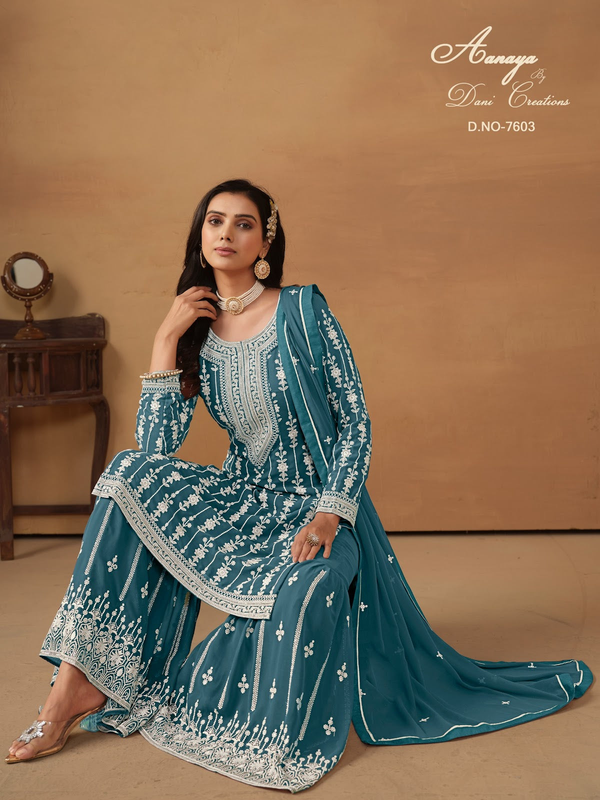 Aanaya Vol 176 7601-7604 Dani Creation Faux Georgette Pakistani Salwar Suits Wholesale Price