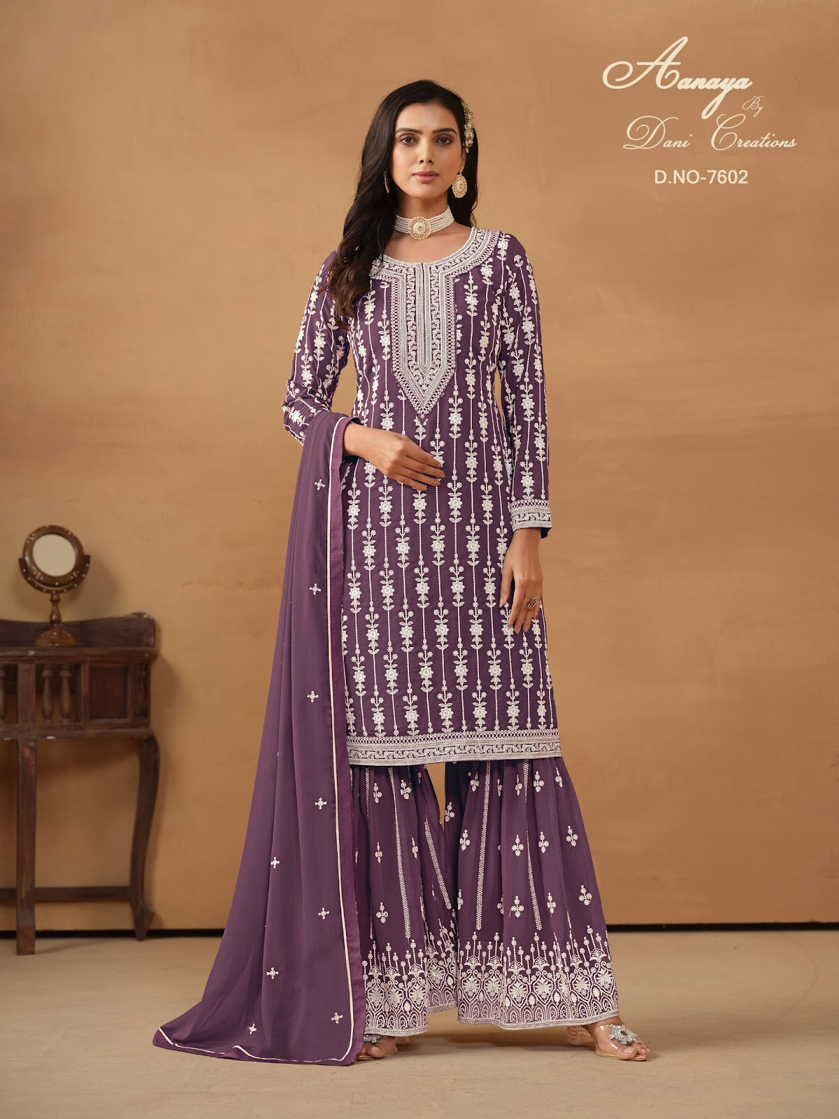 Aanaya Vol 176 7601-7604 Dani Creation Faux Georgette Pakistani Salwar Suits Wholesale Price