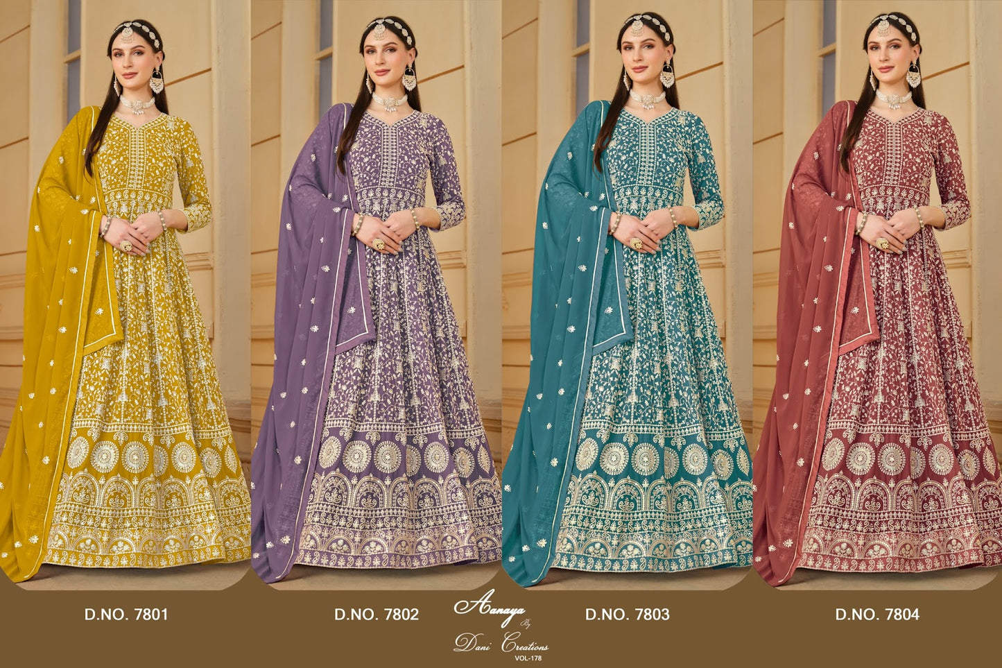 Aanaya Vol 178 Dani Creation Faux Georgette Pakistani Salwar Suits
