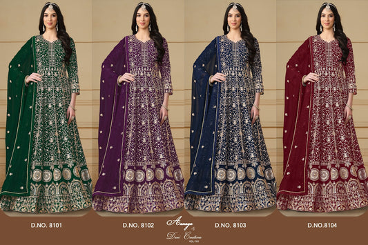 Aanaya Vol 181 8101-8104 Dani Creation Faux Georgette Pakistani Salwar Suits Manufacturer India