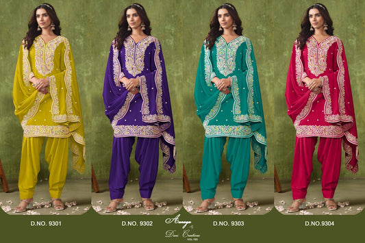 Aanaya Vol 193 Dani Creation Chanderi Patiyala Style Suits Supplier Gujarat