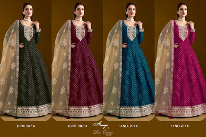 Aanaya Vol 207 Dani Creation Chanderi Anarkali Salwar Suits Manufacturer Gujarat