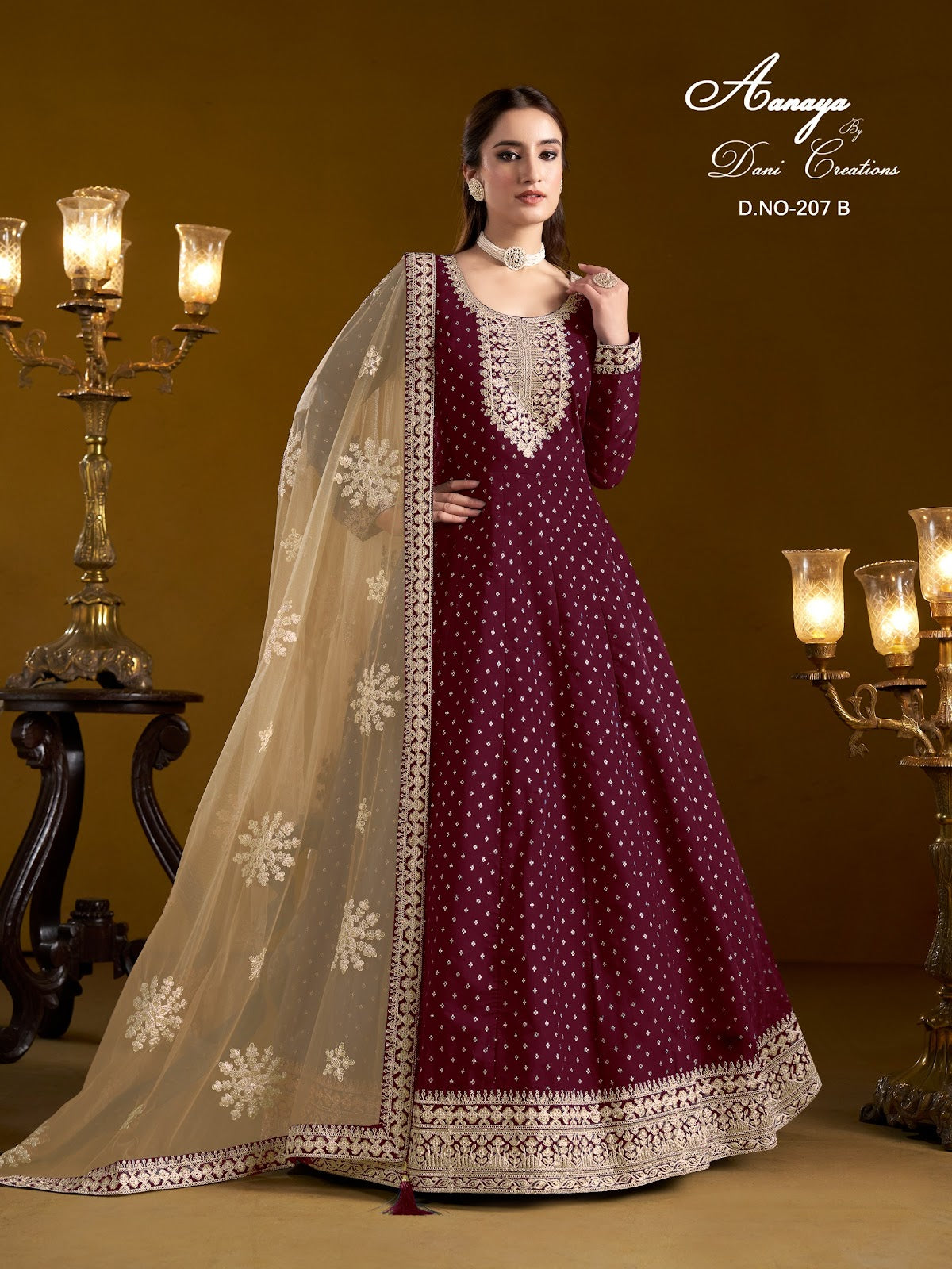 Aanaya Vol 207 Dani Creation Chanderi Anarkali Salwar Suits Manufacturer Gujarat