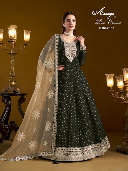 Aanaya Vol 207 Dani Creation Chanderi Anarkali Salwar Suits Manufacturer Gujarat